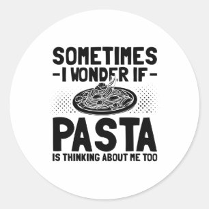Sticker Rond Pasta Lover Spaghetti Bologne Idée cadeau
