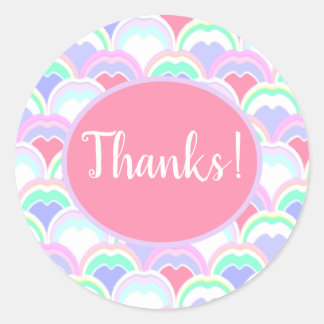 Sticker Rond Pastel amusant Motif de plumes de paon abstraites