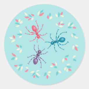 Sticker Rond Pastel Ants Insect Lover