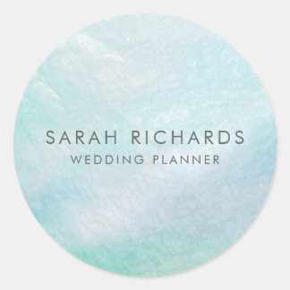 Sticker Rond Pastel Aqua Bleu Jolie Mère de Pearl Shell