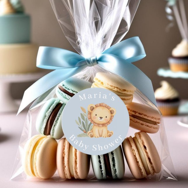 Sticker Rond Pastel baby shower tropical Jungle Safari Animaux (Créateur téléchargé)