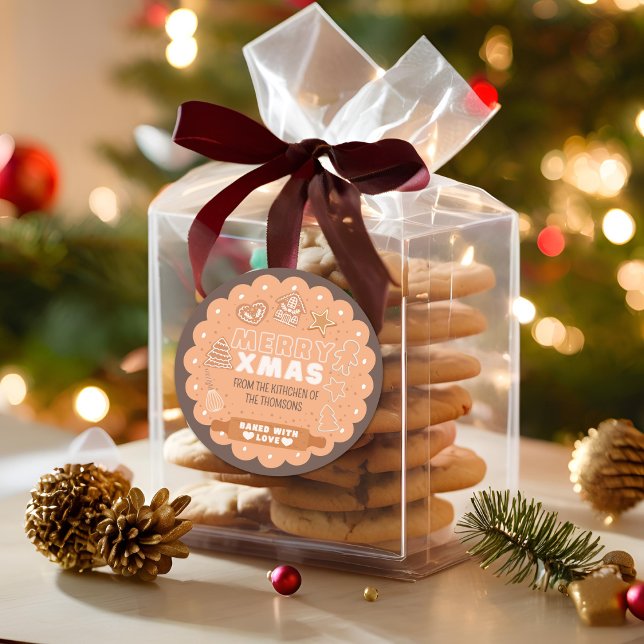 Sticker Rond Pastel Baking Festive Cookie Joyeux Noël (Créateur téléchargé)