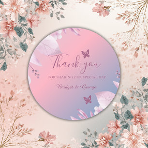 Sticker Rond Pastel cerisier fleurs sakura mariage merci