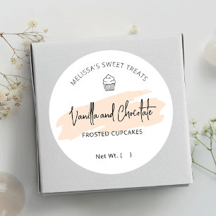Sticker Rond Pastel Cream Aquarelle Dessert Boulangerie Emballa