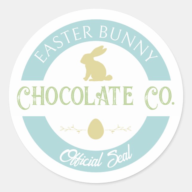 Sticker Rond Pastel Easter Bunny Chocolat Company (Devant)