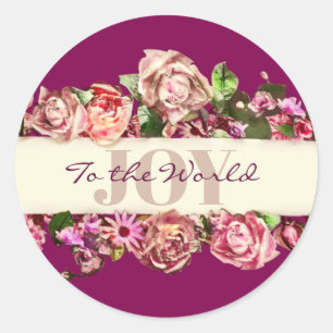 Sticker Rond Pastel Elegant Vintage Blush Victorian Rose Person