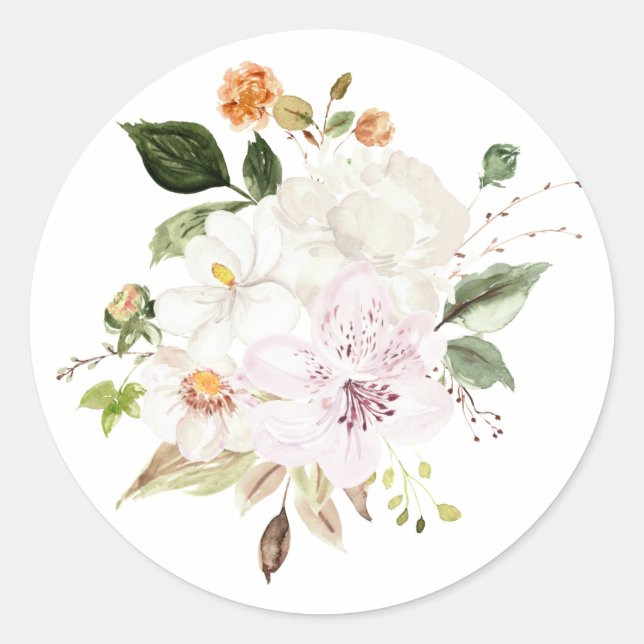 Sticker Rond Pastel Floral (Devant)