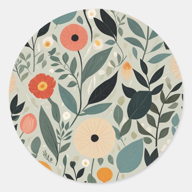 Sticker Rond Pastel Floral Reverie (Devant)