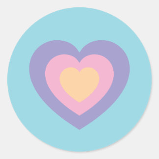 Sticker Rond pastel love heart