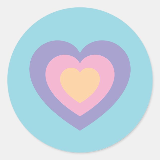 Sticker Rond pastel love heart (Devant)
