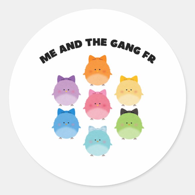 Sticker Rond Pastel Pâques Funny Hommes mème mignonne Ba (Devant)