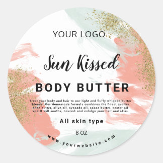 Sticker Rond Pastel parties scintillant couleur d'eau Corps beu