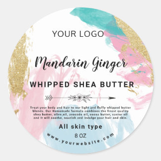 Sticker Rond Pastel parties scintillant couleur eau karité beur
