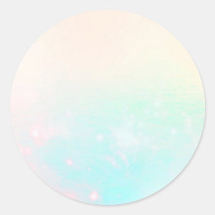 Sticker Rond pastel peach turquoise