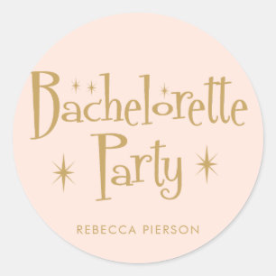 Sticker Rond Pastel Peachy écriture manuscrite Bachelorette Par