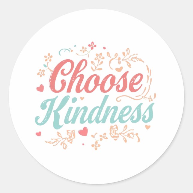 Sticker Rond Pastel Pink and Teal Inspirational Message (Devant)