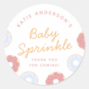 Sticker Rond Pastel Pink Blue Donuts Baby Sprinky Merci