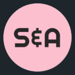 Sticker Rond Pastel Pink Retro Mariage monogramme<br><div class="desc">Profitez de cette élégance rétro moderne avec ce design amusant aux couleurs vives,  avec des polices classiques et une belle palette de couleurs.</div>