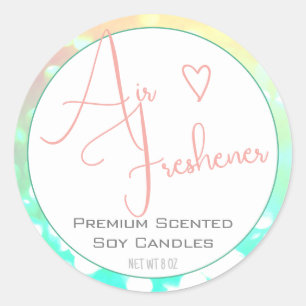 Sticker Rond Pastel Pink Turquoise Moderne Calligraphie Script