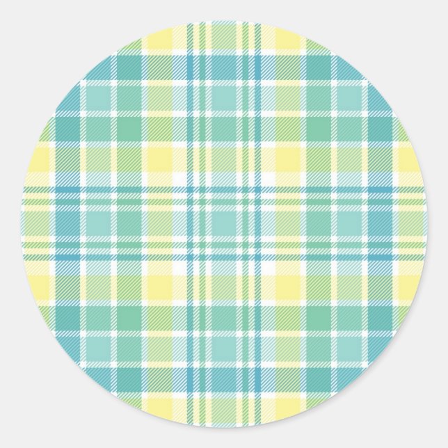 Sticker Rond Pastel Plaid (Devant)