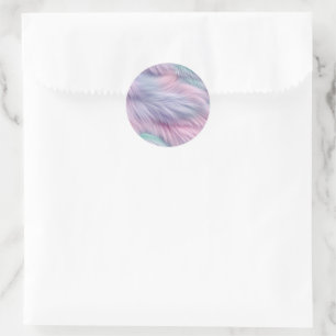 Sticker Rond Pastel Rainbow Fur