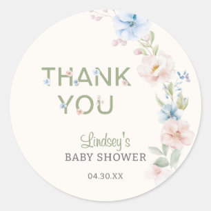 Sticker Rond Pastel Rose Bleu Printemps bébé dans Baby shower e