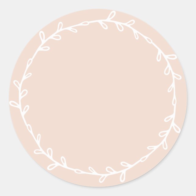 Sticker Rond Pastel Rose Écriture Maison Rustique (Devant)