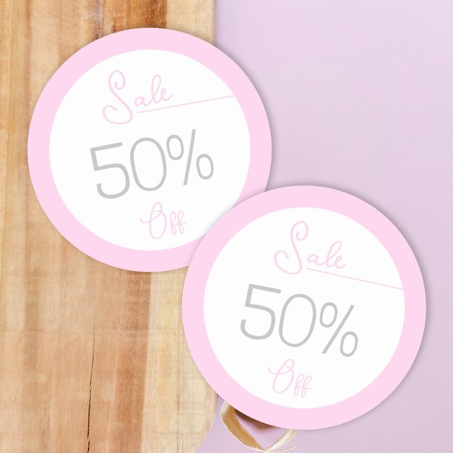 Sticker Rond Pastel rose feminine magasin promotion vente autoc (Créateur téléchargé)