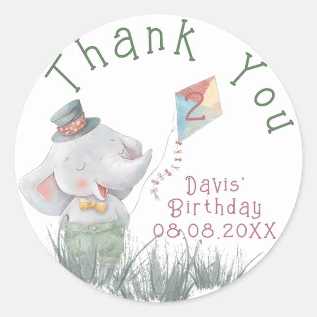 Sticker Rond Pastel Safari Animaux Personnalisés Anniversaire (Devant)