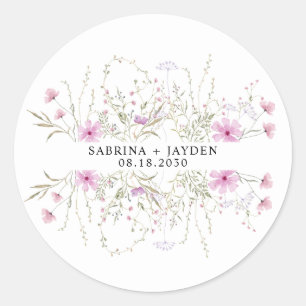 Sticker Rond Pastel Shade Blush rose Mariage floral