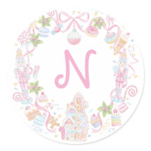 Pastel Sweet Holiday Treats Monogram Crest 