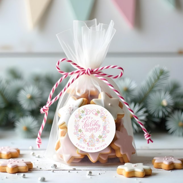 Sticker Rond Pastel Treats | Sweet Holiday Wishes (Créateur téléchargé)
