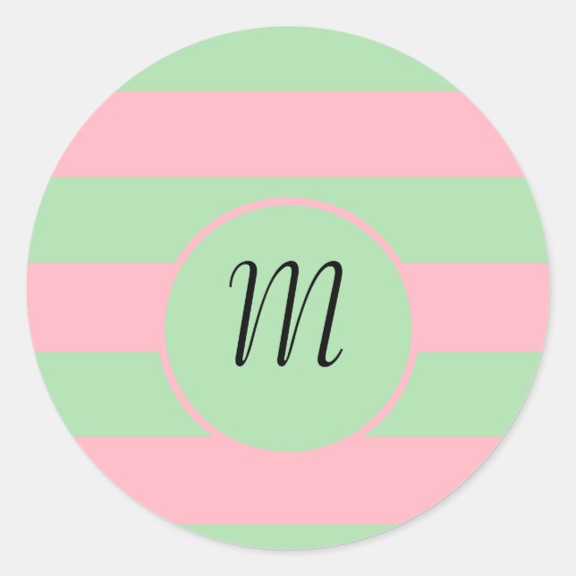 Sticker Rond Pastel vert et rose (Devant)