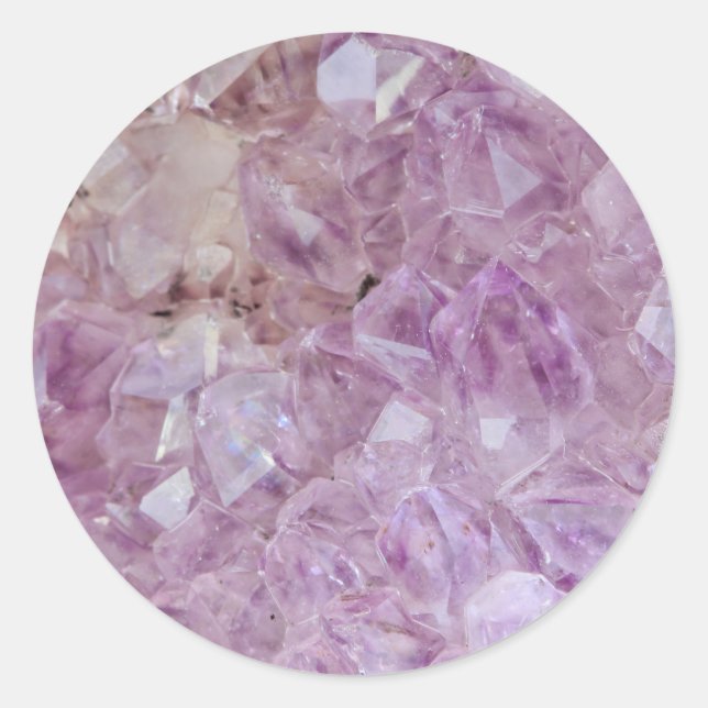 Sticker Rond Pastel Violet Crystal Quartz (Devant)