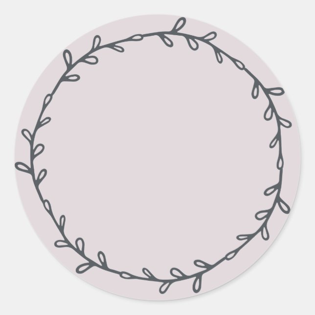 Sticker Rond Pastel Violet Écriture Maison Rustique (Devant)