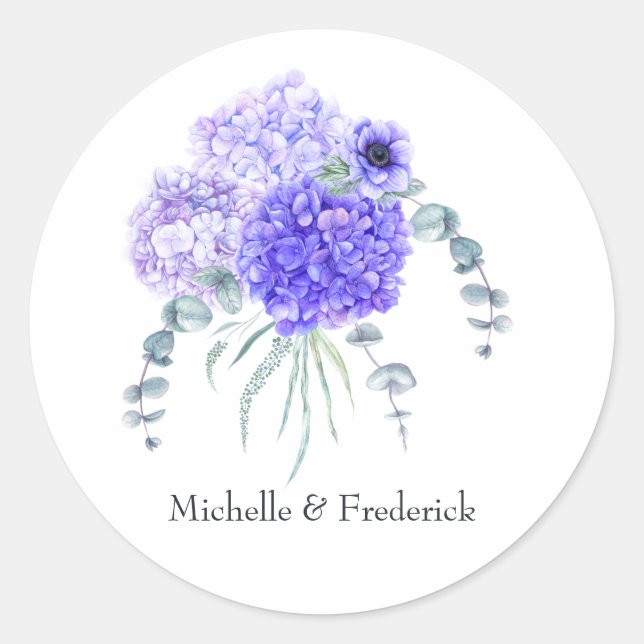 Sticker Rond Pastel Violet Floral (Devant)