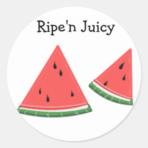 Sticker Rond Pastèque bien mûre et juteuse