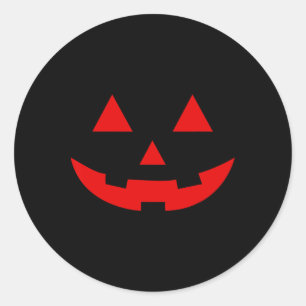 Sticker Rond Pastèque simple Jack-o'-lantern Halloween d'été