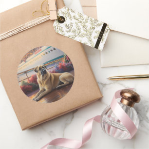 Sticker Rond Pasteur anatolien Croisière de Noël : Pawsome