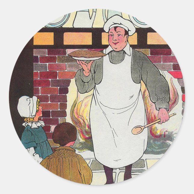 Sticker Rond Pat-a-cake, pat-a-cake, l'homme de Baker (Devant)