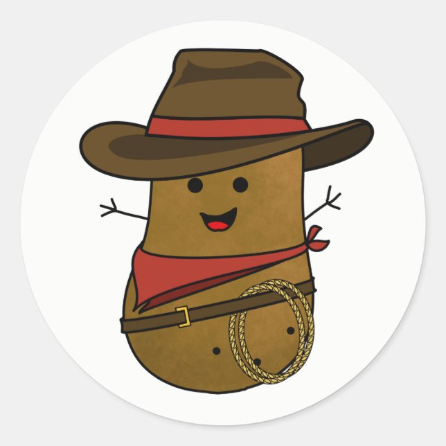 Sticker Rond Patate Cowboy (Devant)