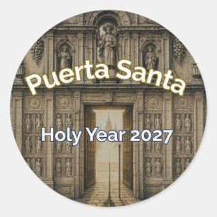 Sticker Rond Patch Année Sainte Camino Puerta Santa 2027