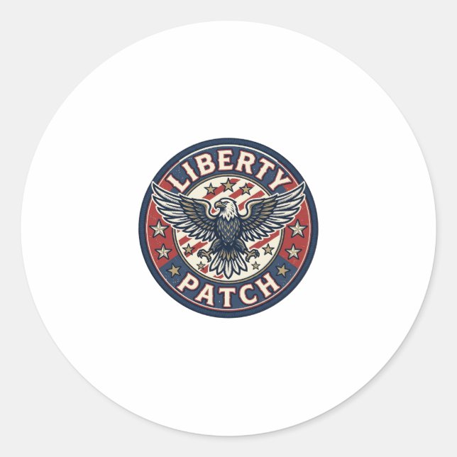 Sticker Rond Patch de liberté patriotique Broderie (Devant)
