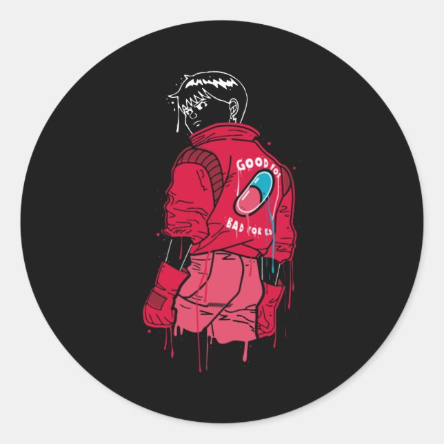 Sticker Rond patch de pilule akira (Devant)