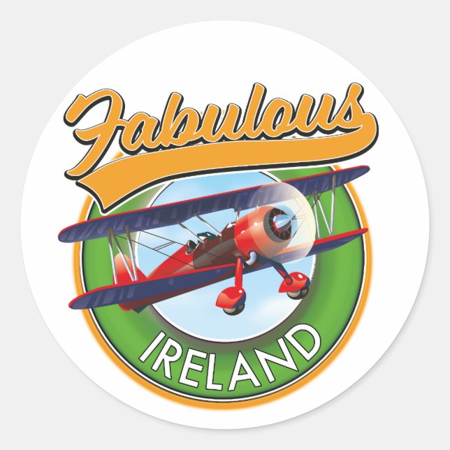 Sticker Rond Patch de voyage en Irlande fabuleux. Porte-clés (Devant)