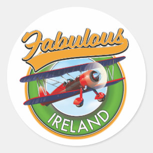 Sticker Rond Patch de voyage en Irlande fabuleux. Porte-clés