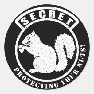 Sticker Rond Patch d'écureuil secret pour protéger vos noix