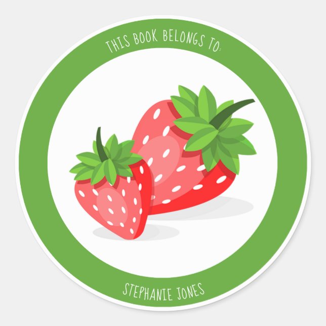 Sticker Rond Patch fraise (Devant)