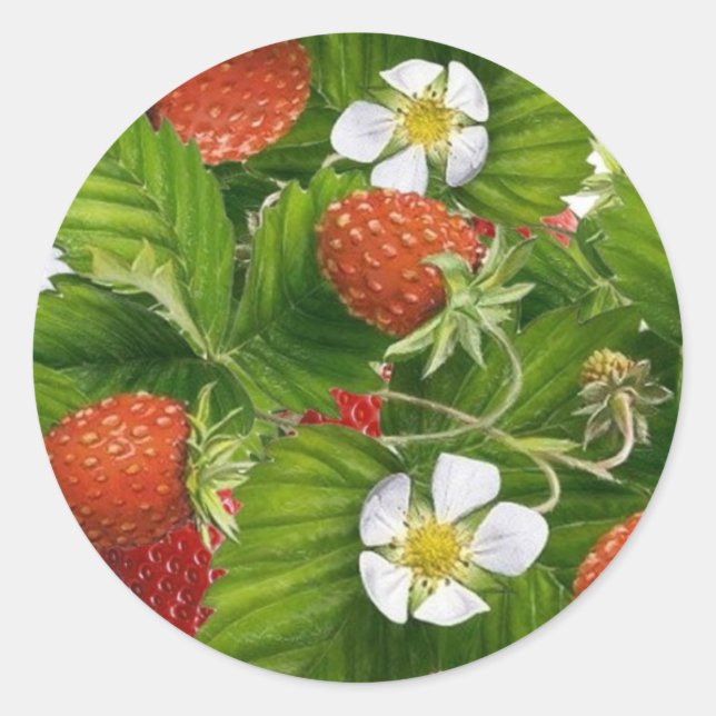 Sticker Rond Patch fraise (Devant)