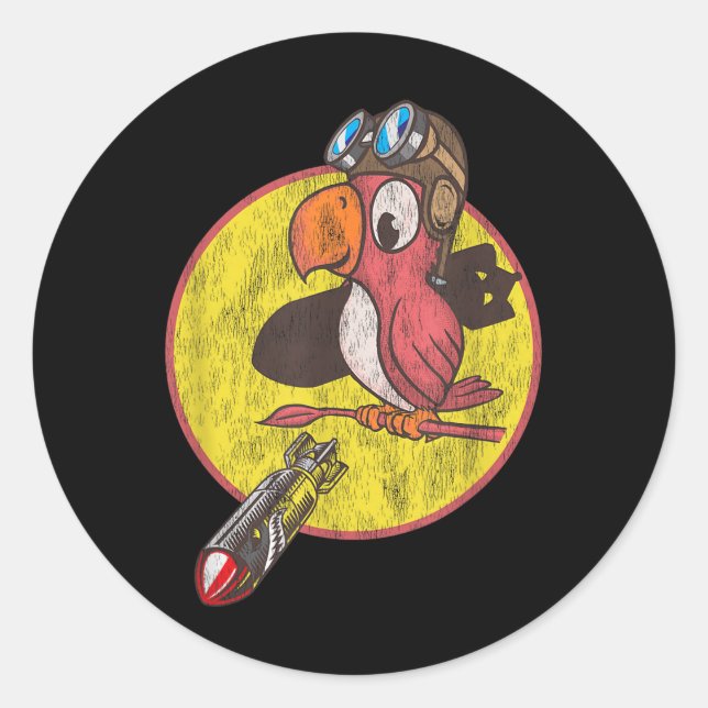 Sticker Rond Patch Pilote De Combat De La Seconde Guerre Mondia (Devant)